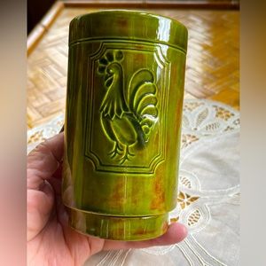Vintage rooster drip glaze ceramic shaker
